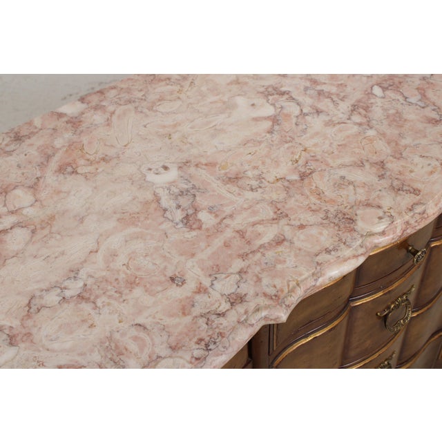 Vintage French Provincial Mahogany Marble Top Dresser For Sale - Image 14 of 18