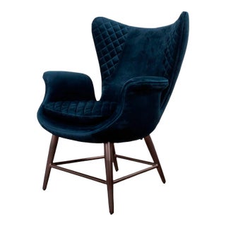 Mid Century Style Velvet Armchair For Sale
