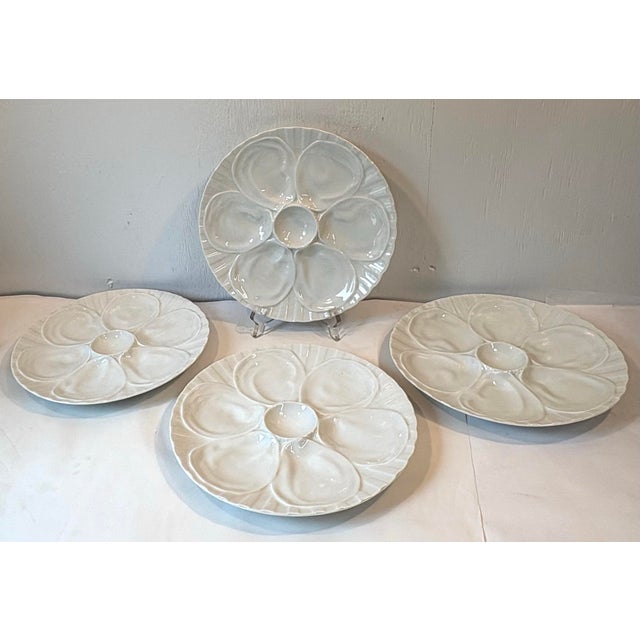 Vintage French Pillivuyt Ivory Oyster Plate For Sale In Dallas - Image 6 of 9