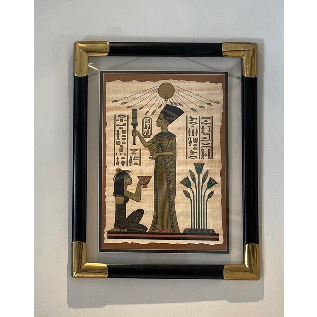 Traditional 1930s Egyptian Paintings - Set of 2 For Sale - Image 3 of 6