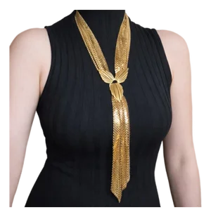 Whiting & Davis Vintage Full-Torso Mesh Necktie Necklace