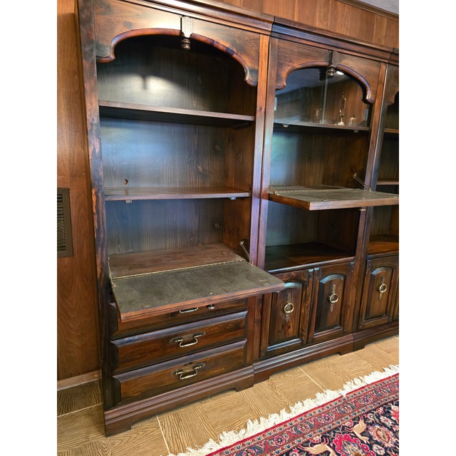 1970s Mid Century Ethan Allen Style Triple Etagere Cabinet For Sale - Image 9 of 13