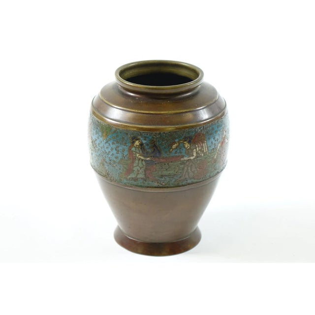 19th Century 19th Century Antique Chinese Bronze Expert Cloisonne With Egyptian Design For Sale - Image 5 of 6