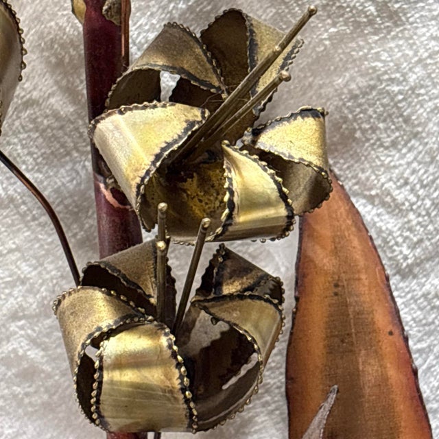 Copper VTG Curtis Jere Rare Agave Welded Brass & Copper Brutalist Sculpture 32x24x3 For Sale - Image 8 of 12