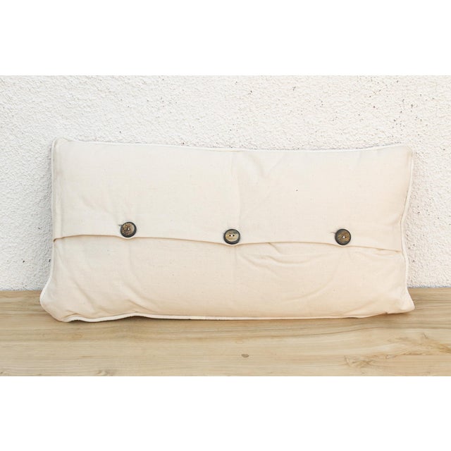 Mira Striped Gujarati Mashru Lumbar Pillow For Sale In Los Angeles - Image 6 of 7