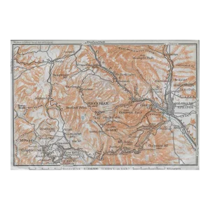 1909 Antique Map of Colorado Springs and Pike's Peak