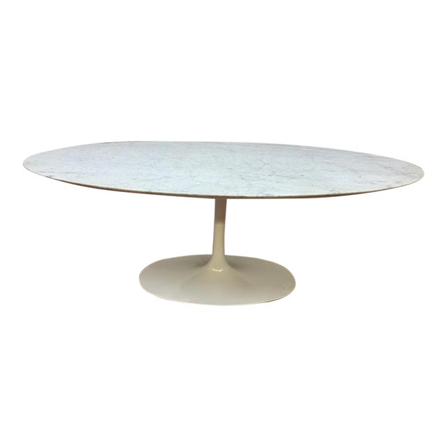 Mid Century Modern Restoration Hardware Oval Marble Top Tulip Dining Table Chairish