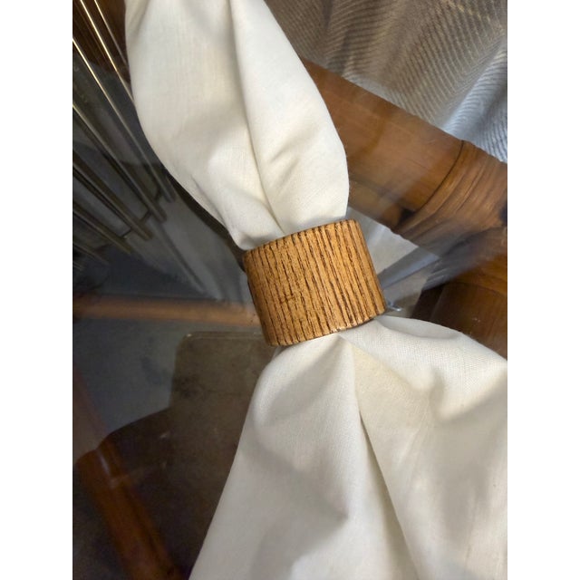 Mid-Century Modern Vintage Zebra Wood Napkin Ring - Set of 8 For Sale - Image 3 of 3