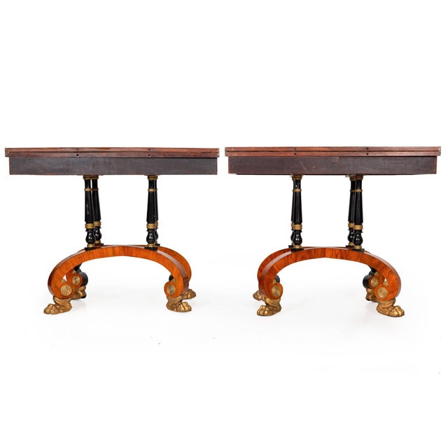 19th Century Fine Rare Pair of 19th Century English Antique Rosewood Games Tables For Sale - Image 5 of 18
