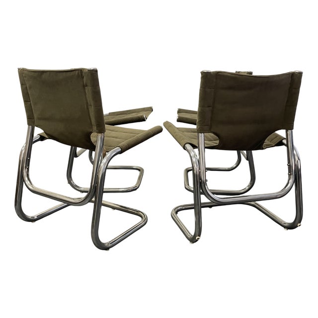 Space Age Chairs in Curved Chrome Steel, 1970s, Set of 2 For Sale