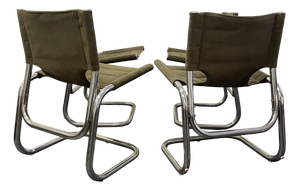 Space Age Chairs in Curved Chrome Steel, 1970s, Set of 2