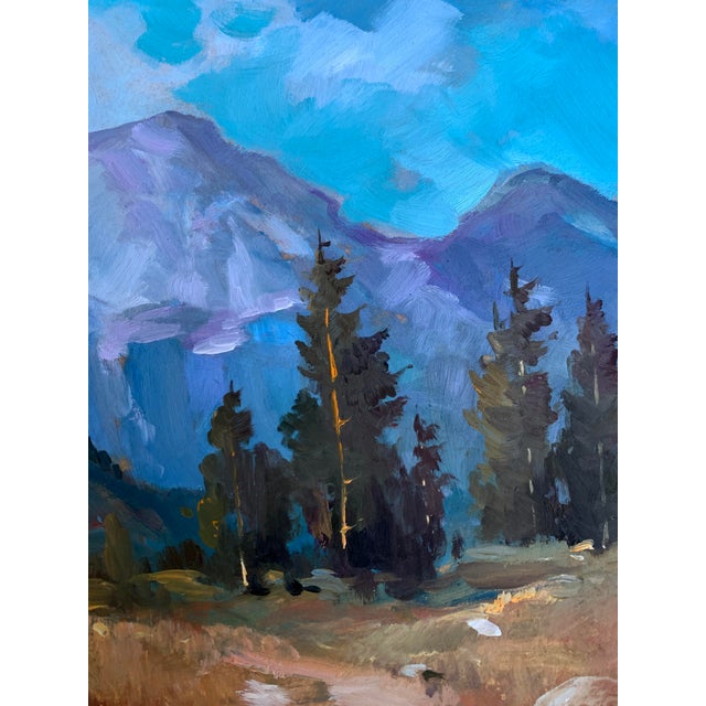 Blue Oil Painting the Road Leading to the Mountains Yuriy Suprunchuk For Sale - Image 8 of 12
