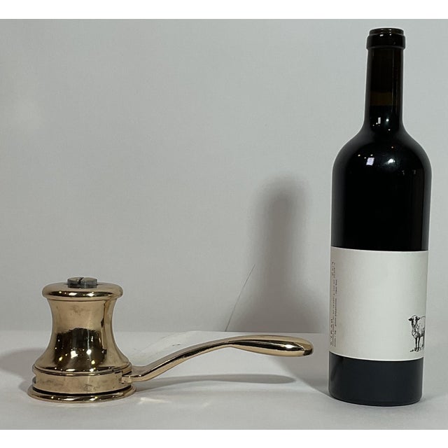 Solid brass sailing yacht winch with a geared hub and lever handle. This unit has been highly polished and lacquered. Very...