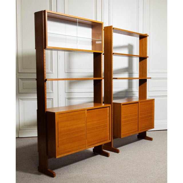 Teak Parade Bookcases attributed to Kajsa & Nils Nisse Strinning, 1960s, Set of 2 For Sale - Image 14 of 14
