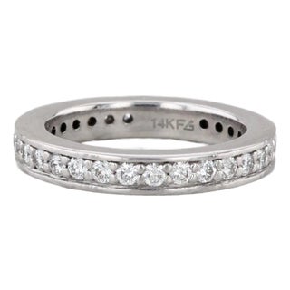 0.54ctw Diamond Wedding Ring 14k White Gold Size 4.5 Stackable Anniversary Band For Sale