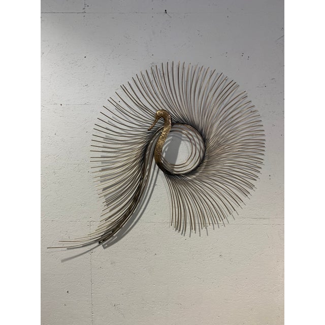 Large Curtis Jere Metal Swan Wall Sculpture For Sale - Image 9 of 10