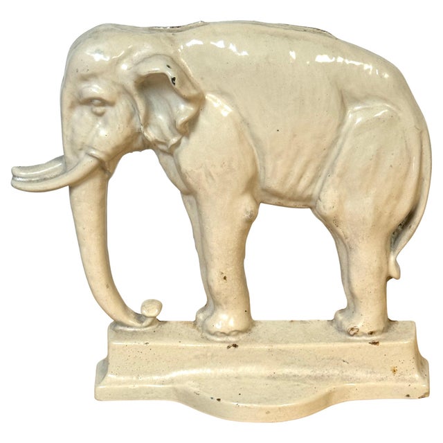 19th Century Rare 19th Century English Enamelled Cast Iron Doorstop of Jumbo the Elephant For Sale - Image 5 of 18