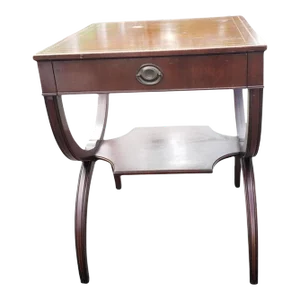 Federal Mahogany Inlaid and Stenciled Top Accent Table