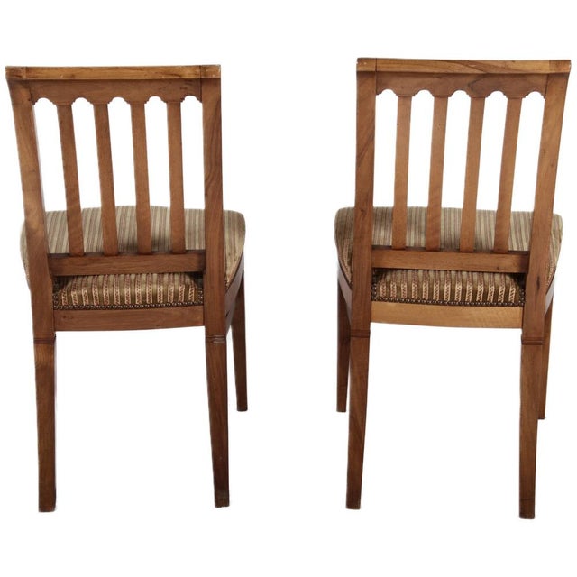 Antique Biedermeier Chairs in Walnut, 1820, Set of 4 For Sale - Image 6 of 18