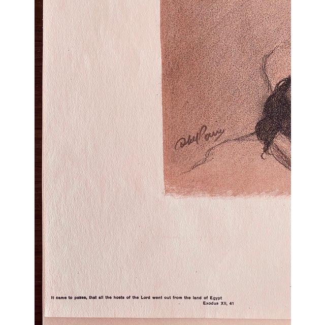 Abel Pann, Abel Pann Israeli Bezalel School Lithograph Judaica Biblical Print Jewish Art For Sale In Miami - Image 6 of 8