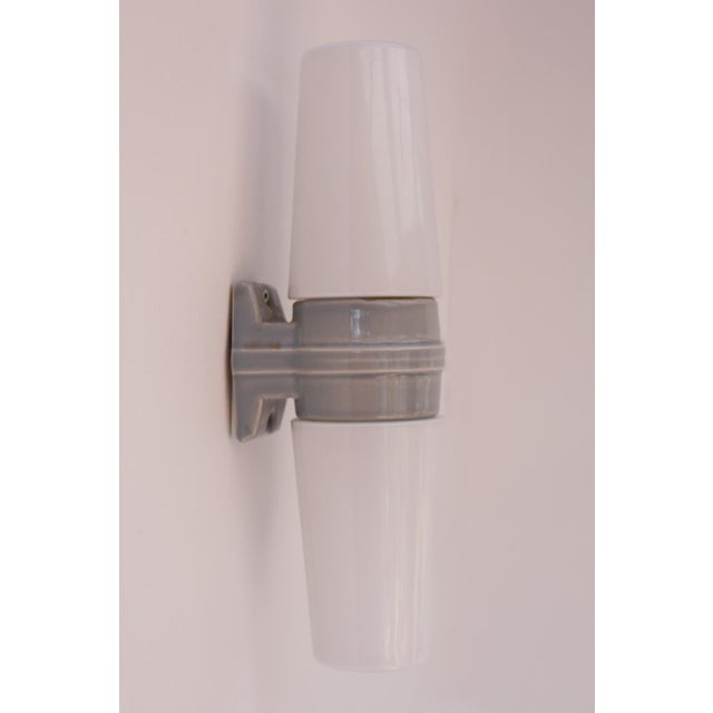 Large Mid-Century Modern Pale Grey Bathroom Sconce by Sigvard Bernadotte For Sale - Image 18 of 18