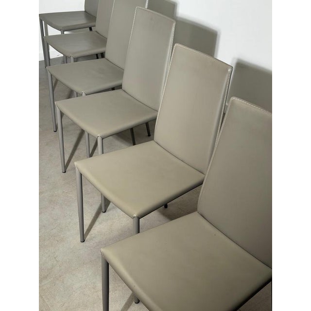 Aida CS1484 Dining Chairs in Leather from Calligaris, Italy, Set of 4 For Sale - Image 3 of 10