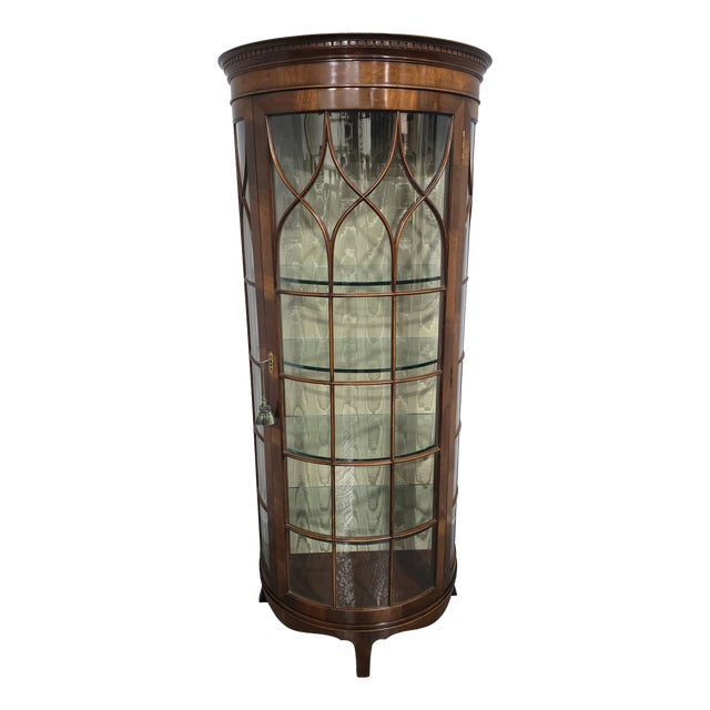 Mahogany Demi-Lune Display Cabinet, 1920s For Sale