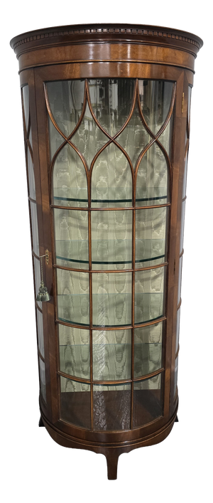Mahogany Demi-Lune Display Cabinet, 1920s