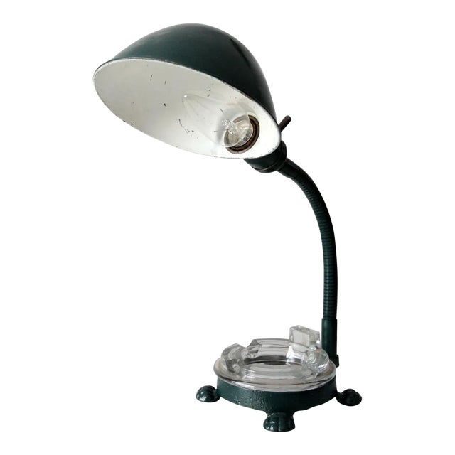 Vintage Gooseneck Desk Lamp With Ashtray For Sale