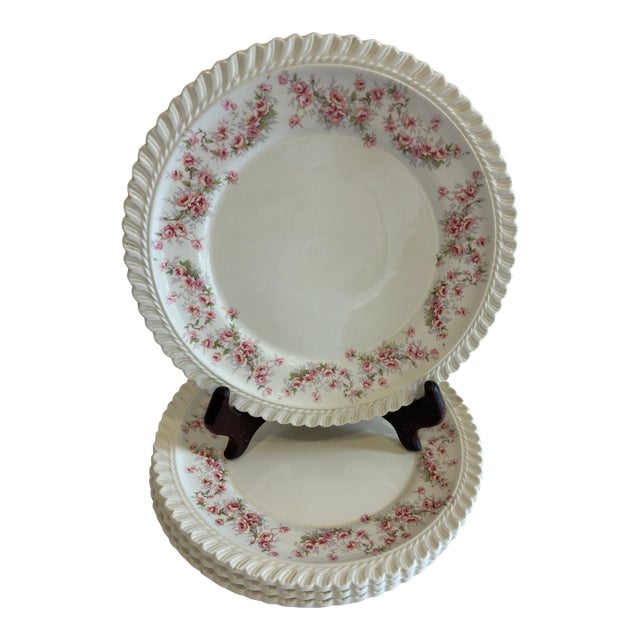 Mid 20th Century Harker Royal Gadroon Bridal Rose Plates – Set of 4 For Sale