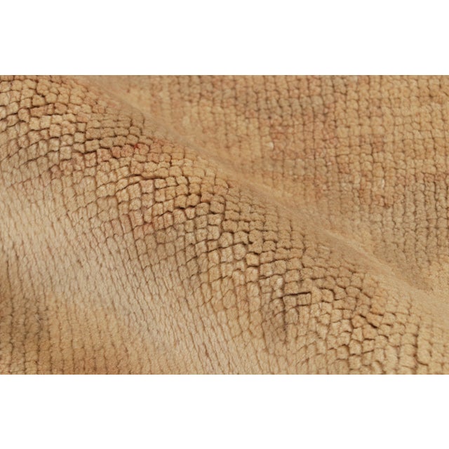 Textile Vintage Turkish Oushak Rug, Golden-Brown Geometric Medallions - Rug & Kilim For Sale - Image 7 of 8