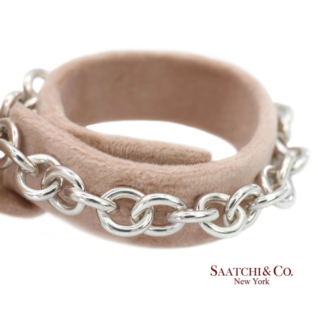 Metal Tiffany & Co. 925 Sterling Silver Heart Charm Cable Chain Bracelet For Sale - Image 7 of 11