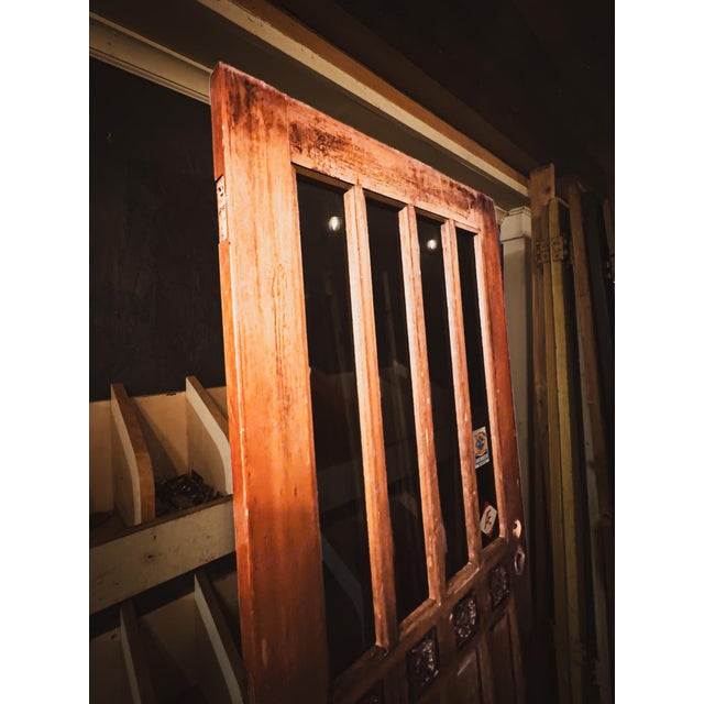 Wood Mid-Century Hand Carved Wooden Door For Sale - Image 7 of 15