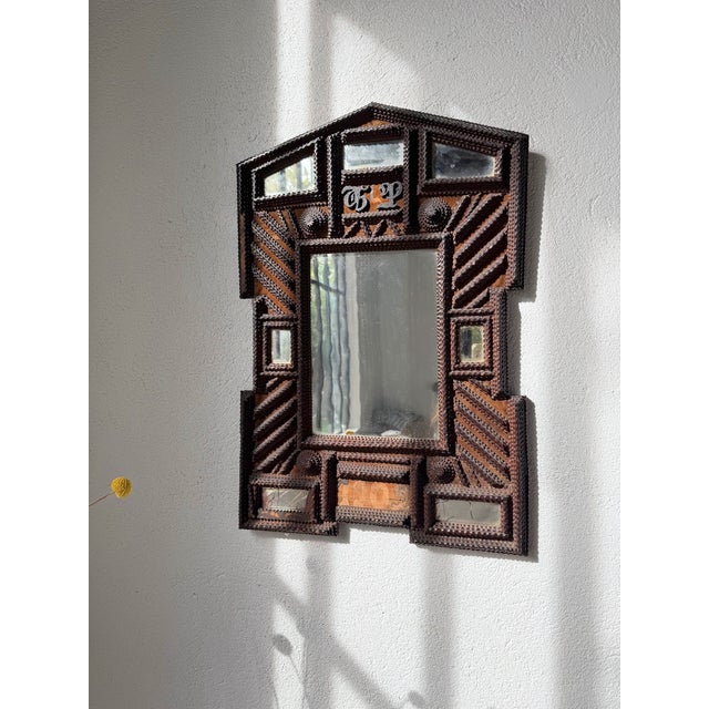 Antique Tramp Art Mirror, 1890s For Sale - Image 15 of 18