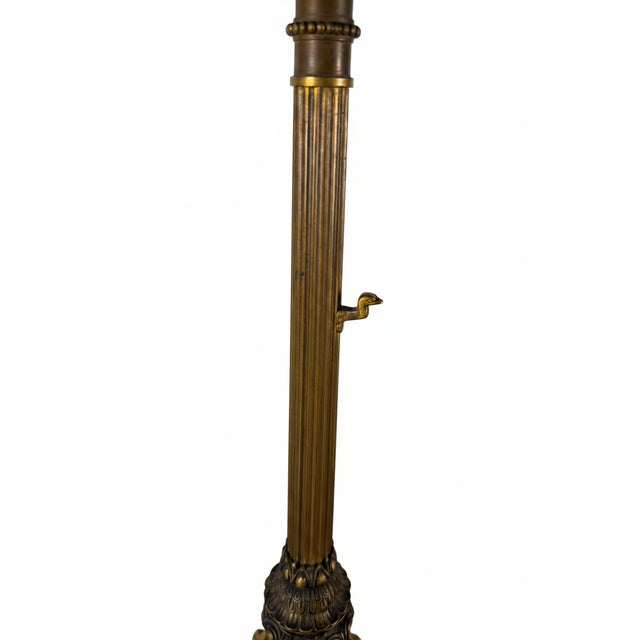 Late 19th Century Pair of French Neo-Grec Gilt and Patinated Bronze Five-Light Candelabra, Cast by the Auguste-Maximilien Delafontaine Foundry, Paris, Circa 1870–1885. For Sale - Image 5 of 8