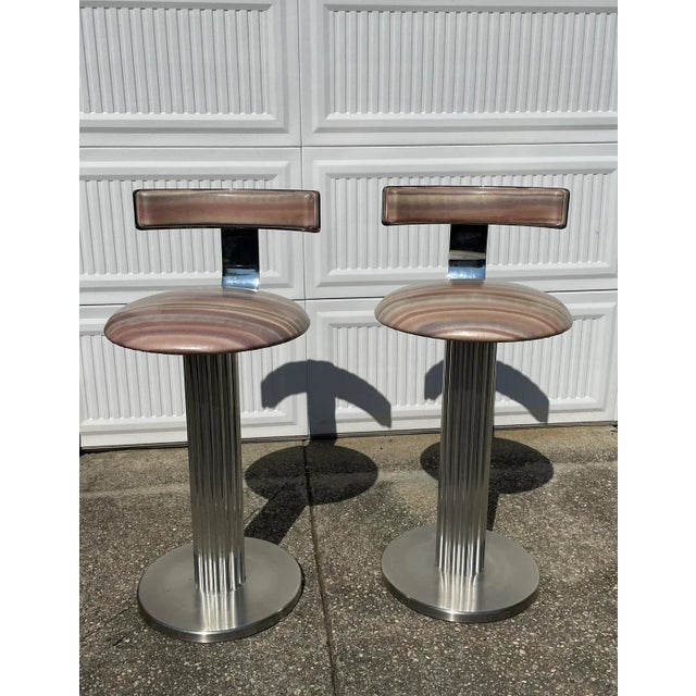 Postmodern Design for Leisure Counter Stools - a Pair For Sale In New York - Image 6 of 7