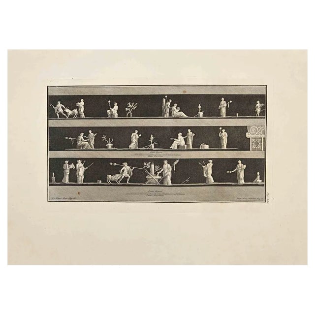 Filippo Morghen, Festival of Bacchus Bacchanalia, Etching, 18th Century For Sale