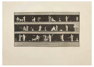 Filippo Morghen, Festival of Bacchus Bacchanalia, Etching, 18th Century