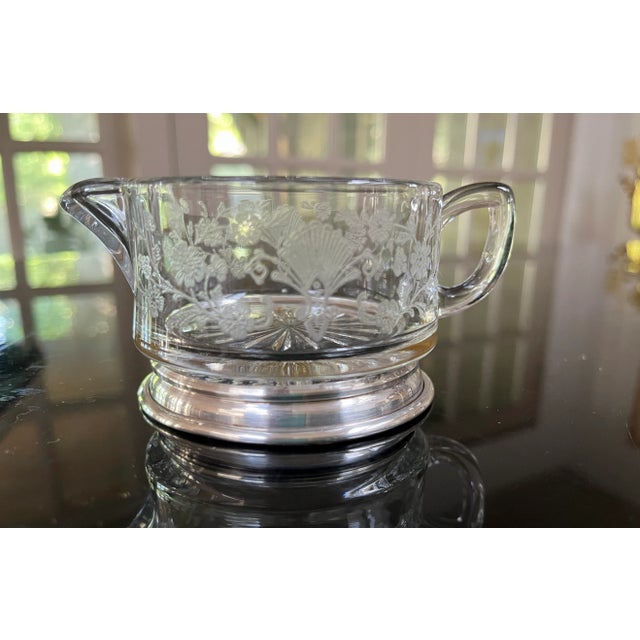 Traditional Vintage Duncan & Miller First Love Sugar and Creamer For Sale - Image 3 of 12