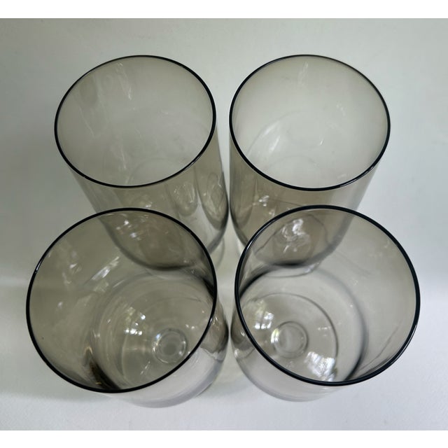 Tall Set of 4 Crystal Tawny & Clear Stem Glasses, 1970's For Sale - Image 13 of 18