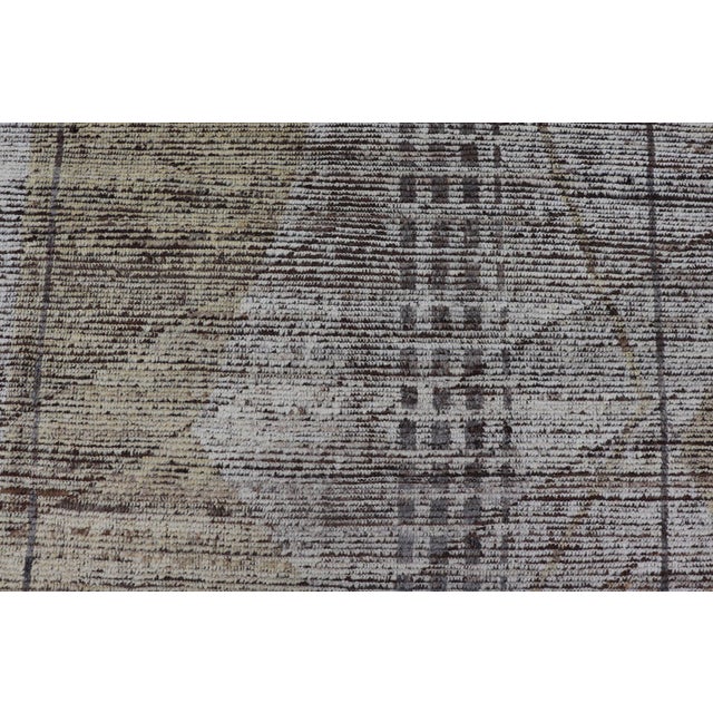 Tribal Hand Knotted Moroccan With Modern Design in Cream and Earth Tones** For Sale - Image 9 of 16