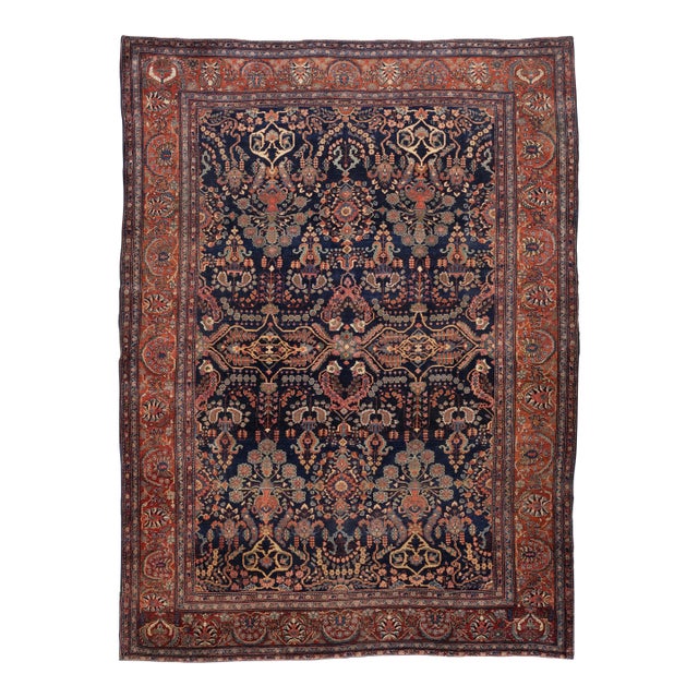 Antique Persian Farahan Sarouk Rug 8’10" X 12’2" For Sale