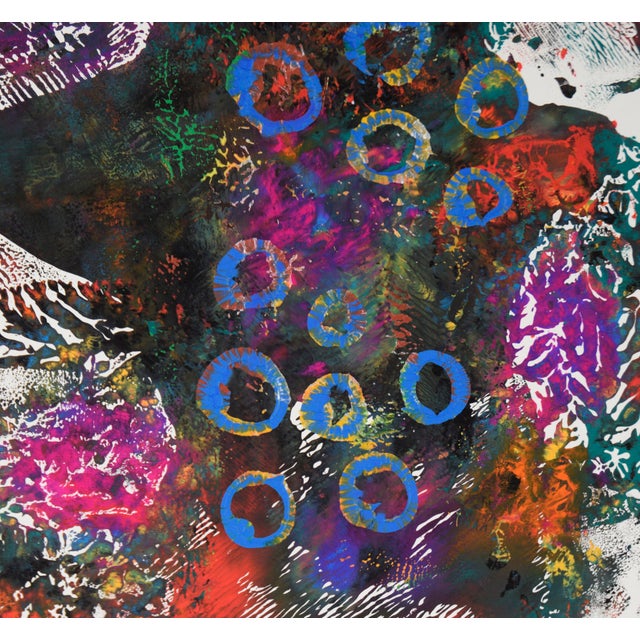 Blue Emersion - Original Abstract Acrylic on Paper by Dave Francis For Sale - Image 4 of 5