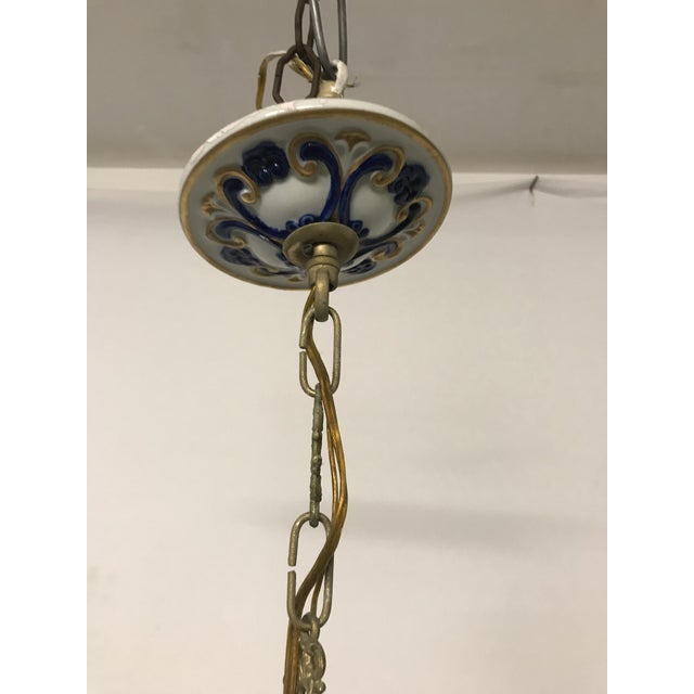 Vintage French Porcelain Flower Chandelier For Sale - Image 11 of 18