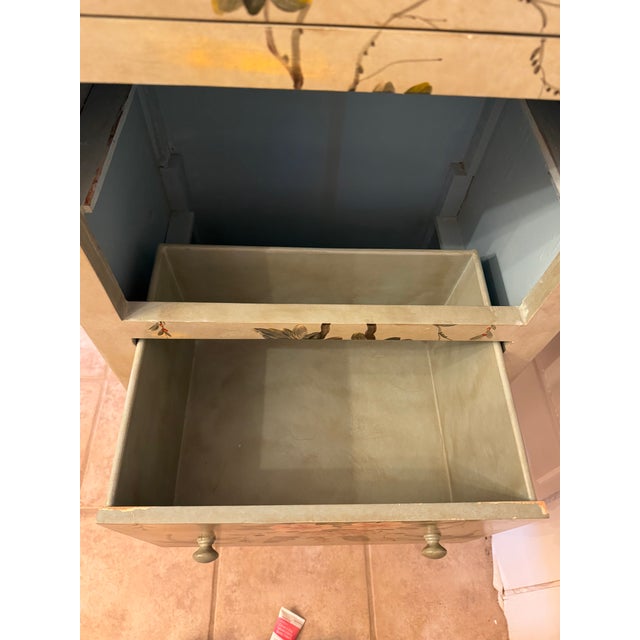 Late 20th Century Green Painted Tall Cabinet.with Four Drawers For Sale - Image 11 of 11