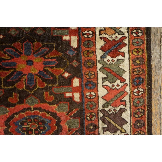 1870s Brown Mina Khani Tribal Antique Nw Persian Carpet 2'6" X 19'8" Handmade Wool Runner Rug For Sale - Image 9 of 12
