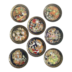 Rosenthal Germany Limited Edition Bjorn Wiinblad Aladdin Wonderlamp Collector’s Small Wall Plates - Set of 8