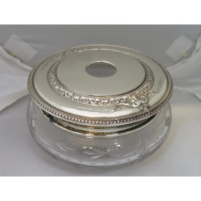 Vintage Early 20th Century Sterling Silver Vanity Jars - A Pair For Sale - Image 11 of 12