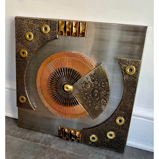 Brass 1970s Brutalist Wall Sculpture For Sale - Image 8 of 8