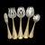 Yamazaki Tasha Gold Accent Stainless Flatware Hostess Set – Five Serving Pieces 1990's For Sale - Image 18 of 18